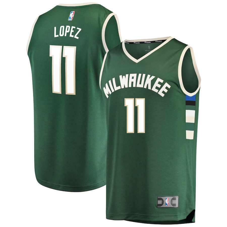 Men Milwaukee Bucks #11 Brook Lopez Fanatics Branded Green Fast Break Replica Player NBA Jersey->milwaukee bucks->NBA Jersey